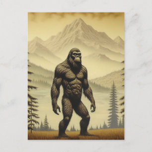 Vintage Bigfoot in the Mountains and Pines Postcard