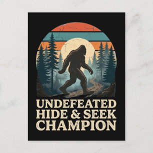 Vintage Bigfoot Mountain Hiking day Holiday Postcard