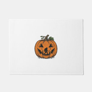 Vintage Bigfoot Pumpkin Halloween Vector Design_1 Doormat