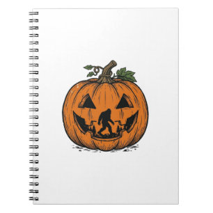Vintage Bigfoot Pumpkin Halloween Vector Design_1 Notebook