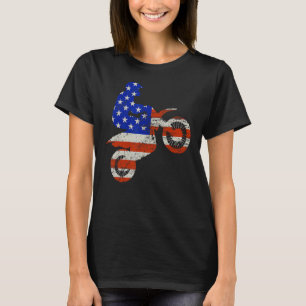 Vintage Bike Graphic For Biker Cool Usa Flag 4th O T-Shirt