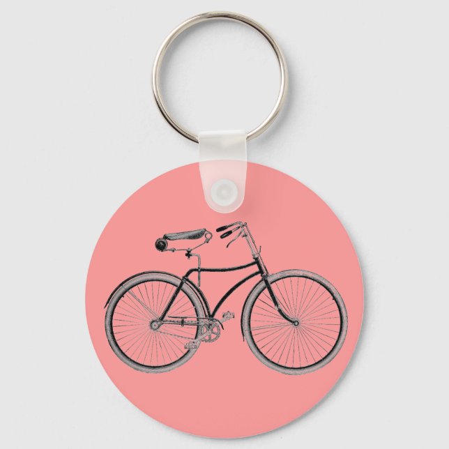 Vintage Bike Old Fashioned Bicycle Cycling Keychain (Front)