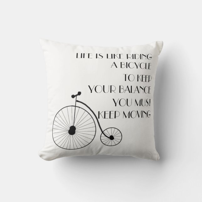 Vintage Bike Throw Pillow (Front)