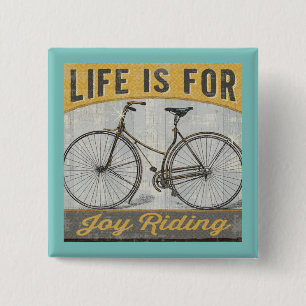 Vintage Bike With Quote 2 Inch Square Button