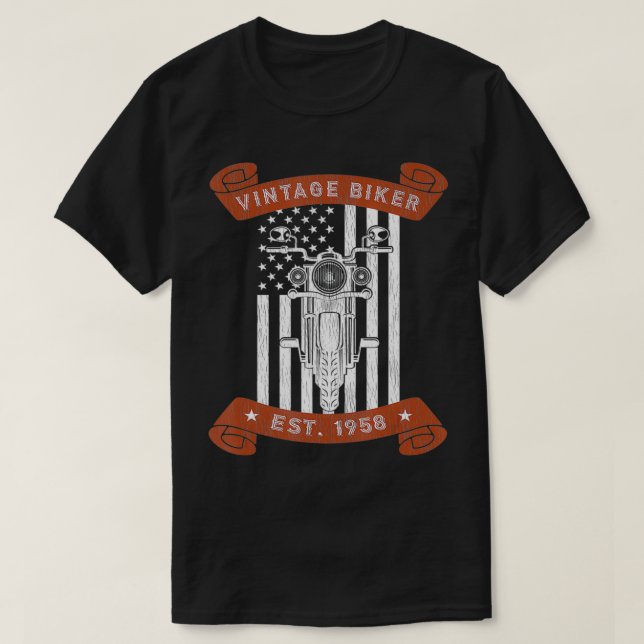 Vintage Biker Est T-Shirt (Design Front)