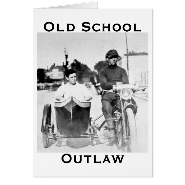 Vintage Biker Outlaw Motorcycle and Sidecar (Front)