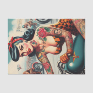 Vintage Biker Pin-up Tissue Paper