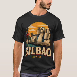 Vintage Bilbao Spain Travel Art Landmark T-Shirt