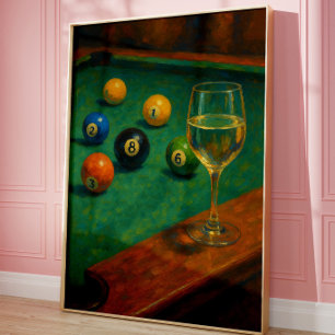 Vintage Billard Art Mural Table de Billard