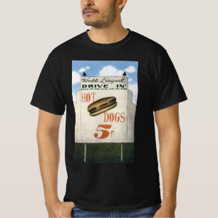 Vintage Billboard, Worlds Largest Drive In Hotdogs T-Shirt