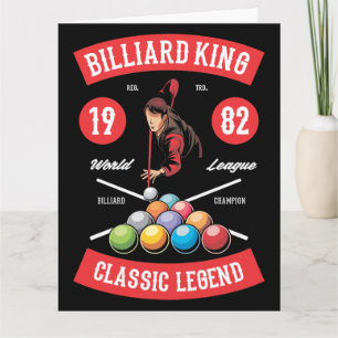 Vintage Billiard Mancave Greeting Card