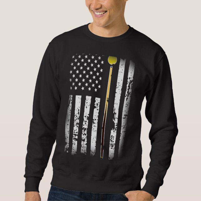 Vintage Billiards Pool Player Table American Flag  Sweatshirt (Front)