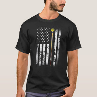 Vintage Billiards Pool Player Table  American Flag T-Shirt