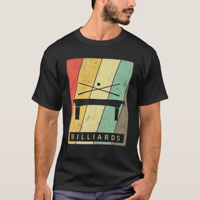 Vintage Billiards Sport Retro Poster T-Shirt (Front)