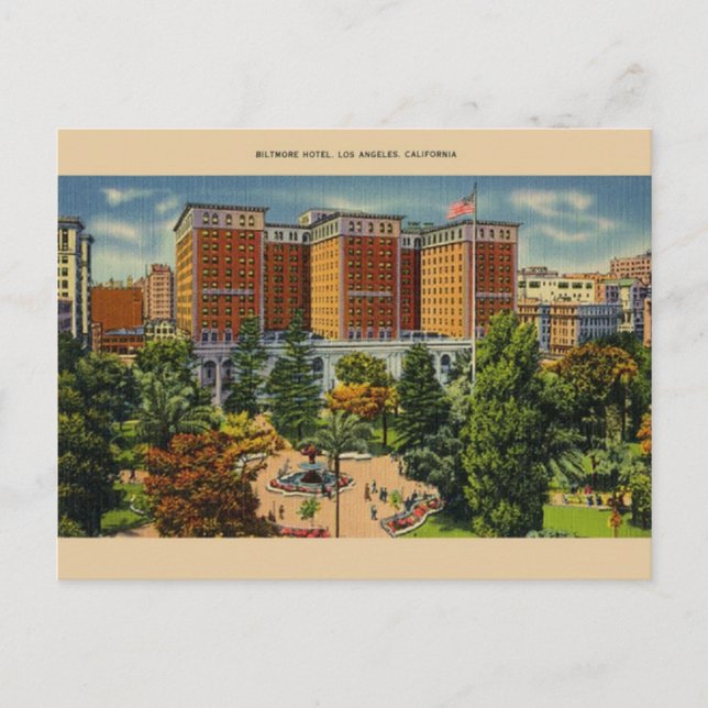 Vintage Biltmore Hotel Los Angeles Postcard (Front)
