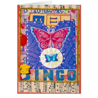 Vintage Bingo Altered Art Collage Card
