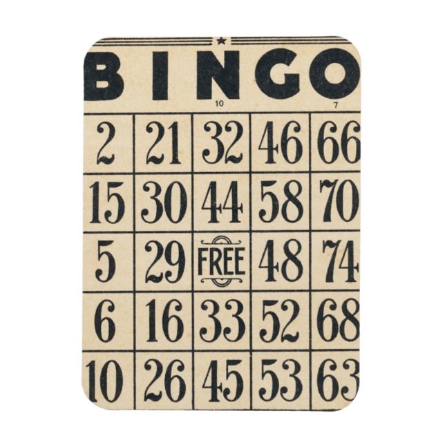 Vintage Bingo Card Flexible Magnet (Vertical)