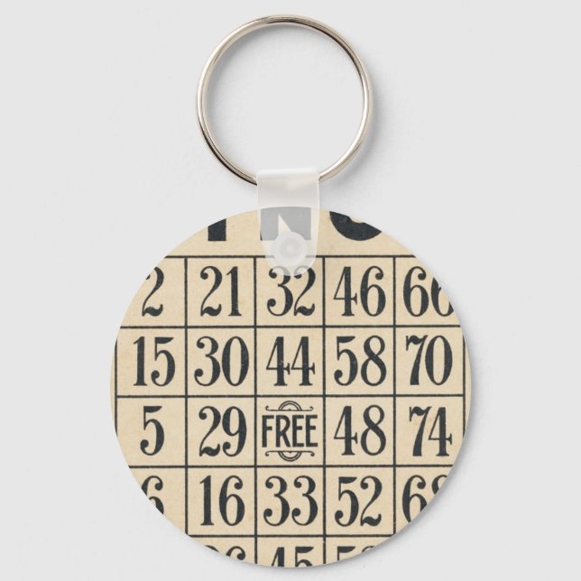 Vintage Bingo Card Keychain (Front)