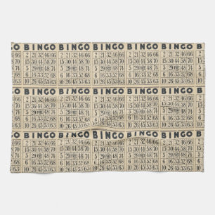Vintage Bingo Card Kitchen Towel