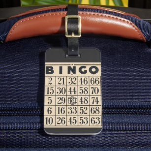 Vintage Bingo Card Luggage Tag