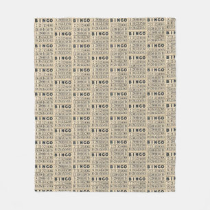 Vintage Bingo Card Pattern Fleece Blanket