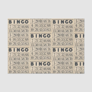 Vintage Bingo Card Tissue Paper