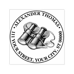 Vintage Binonulars Drawing Self-inking Stamp