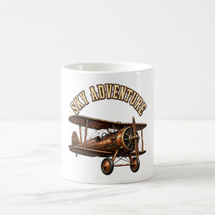 Vintage biplane.  coffee mug
