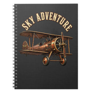 Vintage biplane. notebook