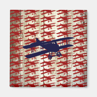 Vintage Biplane on Barn Wood Aviation Gifts Magnet