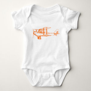 Vintage Biplane - Orange Baby Bodysuit
