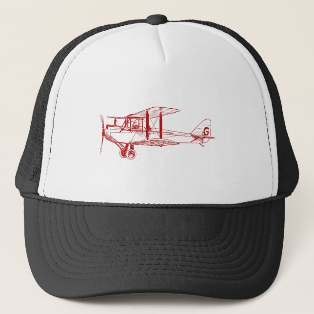Vintage Biplane - Ruby Red Trucker Hat (Front)