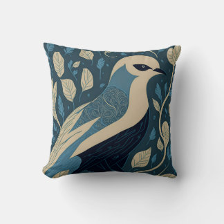 vintage bird 2 throw pillow