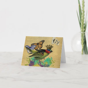 Vintage Bird Altered Art Collage Notecards