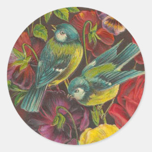 Vintage Bird and Rose Stickers
