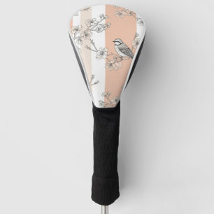 Vintage Bird Blossom Toile Stripe (10) Golf Head Cover