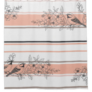 Vintage Bird Blossom Toile Stripe (12)