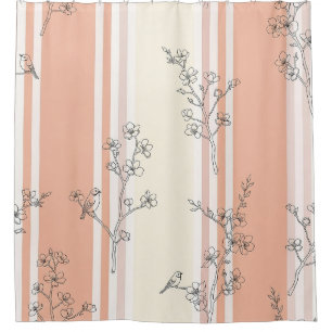 Vintage Bird Blossom Toile Stripe (14)