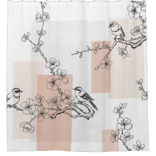 Vintage Bird Blossom Toile Stripe (15)