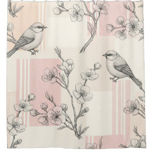 Vintage Bird Blossom Toile Stripe (8)