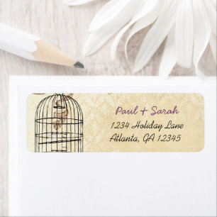 Vintage Bird Cage Damask Gold Bird Cage
