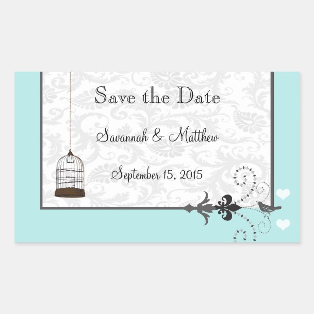 Vintage Bird Cage Musical Love Bird Weddings Sticker (Front)