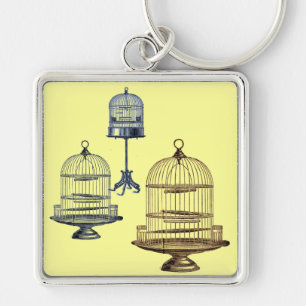 Vintage Bird Cages Keychain