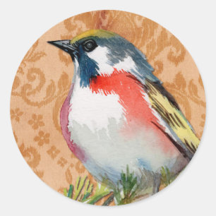Vintage Bird Classic Round Sticker