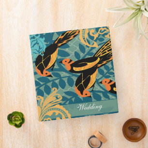Vintage Bird Damask Wedding Planner Binder