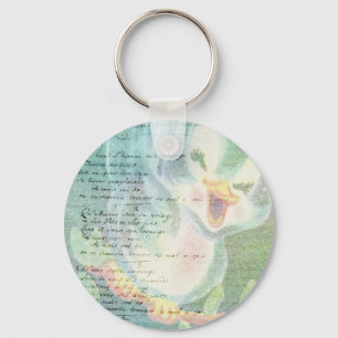Vintage Bird Digital art collage Keychain