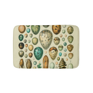 Vintage Bird Eggs French Fish Egg Art Bath Mat