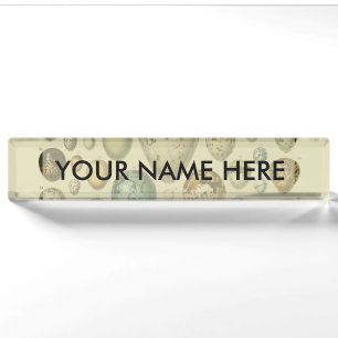Vintage Bird Eggs French Fish Egg Art Nameplate
