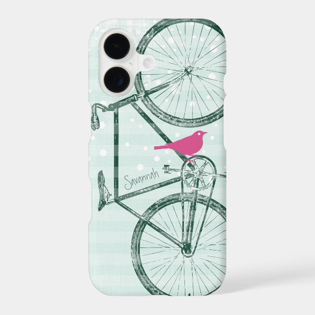 Vintage Bird Emerald Green Bike Motif (Verso)