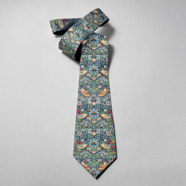Vintage Bird Flower Strawberry Christmas Pattern Tie (Creator Uploaded)